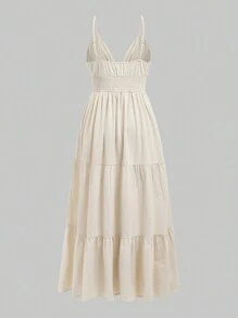 ROMWE Fairycore Women's Renaissance Casual Holiday Star Embroidery Spaghetti Strap A-Line Dress